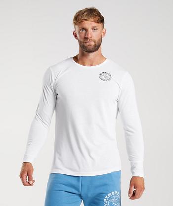 Gymshark Legacy Long Sleeve Herr Vita | SE 3655EBC